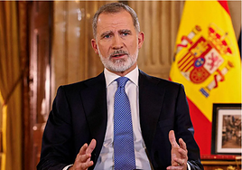 Felipe VI, durante su tradicional discurso de Nochebuena.