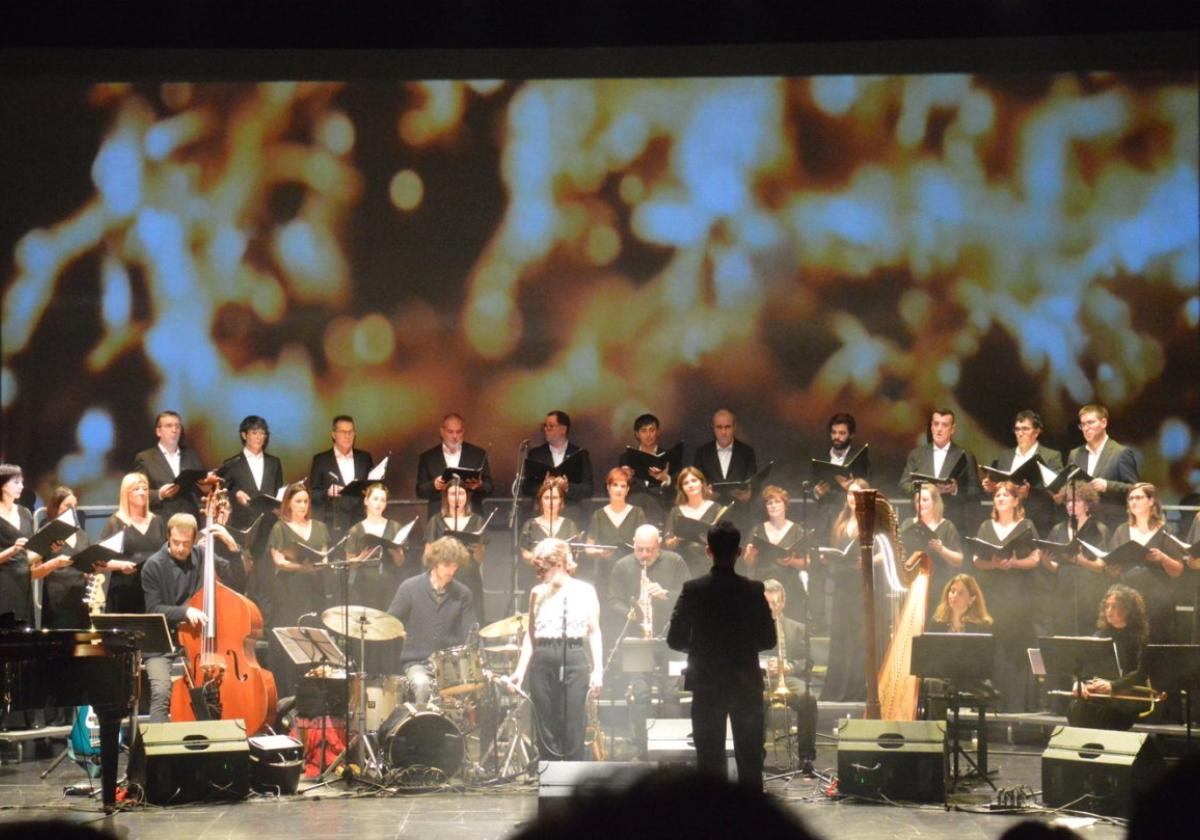 Un momento del concierto 'Eguberri Umama' el pasado viernes en el Leidor.