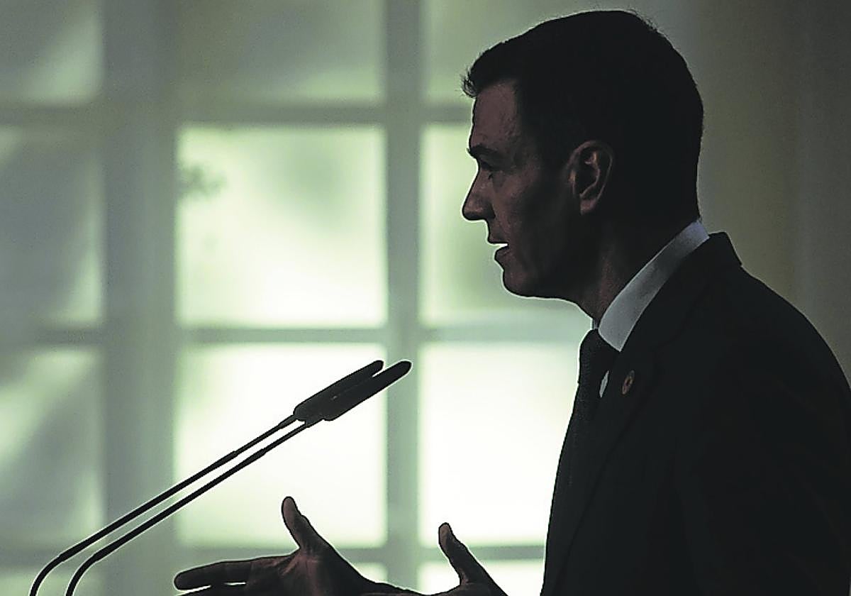 Pedro Sánchez, en su última comparecencia en Moncloa.