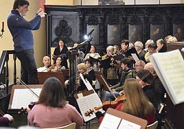 La capilla de Música de Santa María, durante una actuación en la parroquia