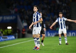 Jon Magunazelaia en uno de sus pocos partidos esta temporada con la camiseta de la Real.