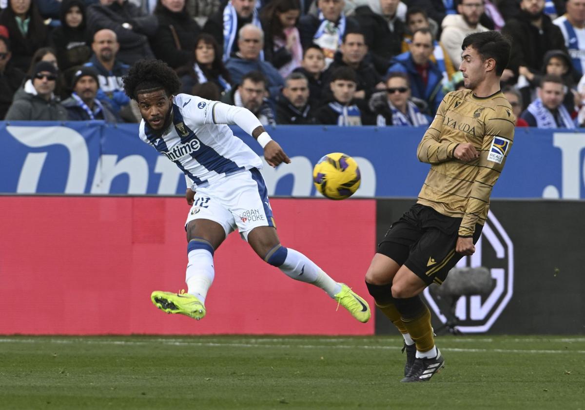 Zubimendi, en el partido ante el Leganés en el que se lesionó.