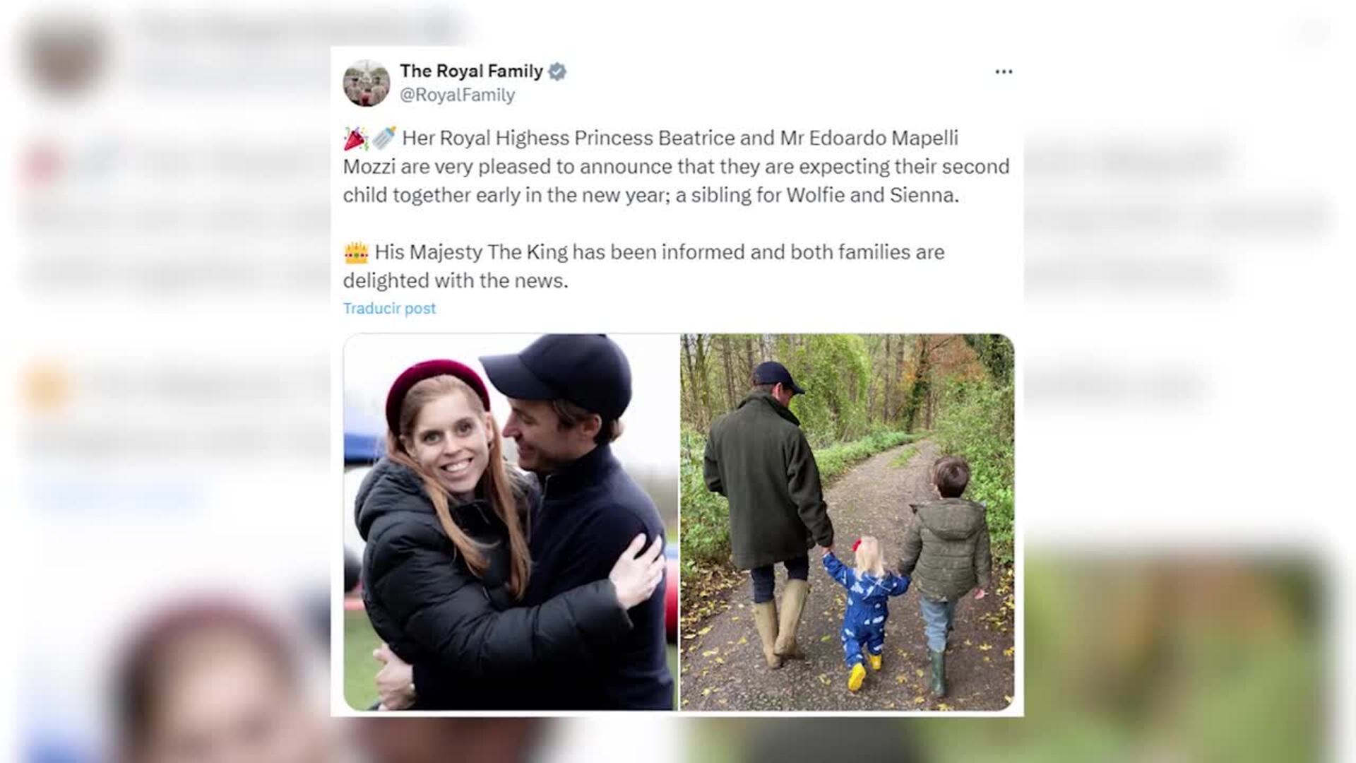 La princesa Beatriz de York anuncia que está embarazada de su segundo hijo