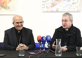 José Tolentino de Mendonça, acompañado del obispo de San Sebastián, Fernando Prado