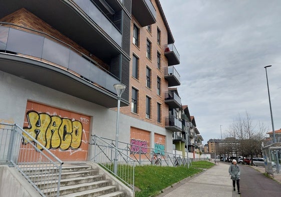 Zona de viviendas en el barrio Ergobia de Astigarraga.