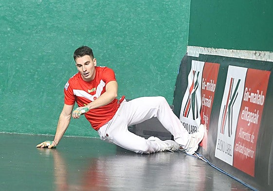 Ander Imaz, en un partido del Campeonato en el Beotibar de Tolosa.