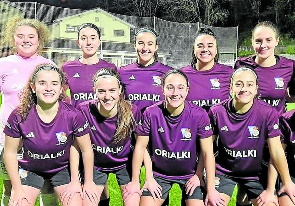 Equipo titular del Mariño Real Unión en Añorga el pasado sábado.