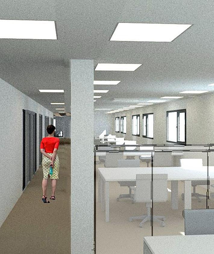 Imagen secundaria 2 - Fotomontaje del edificio modular que Salud está construyendo junto a uno de los aparcamientos del Hospital del Bidasoa.