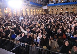 Un momento de jolgorio en la Arriada de este año, en la plaza de la Constitución.