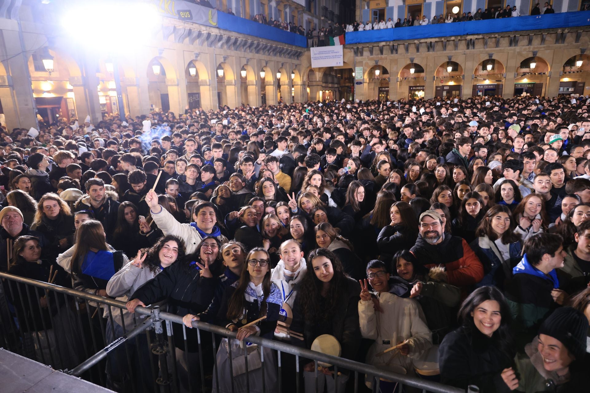 Un momento de jolgorio en la Arriada de este año, en la plaza de la Constitución.