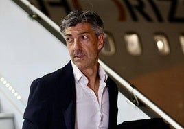 Imanol, a la llegada de la Real a Roma