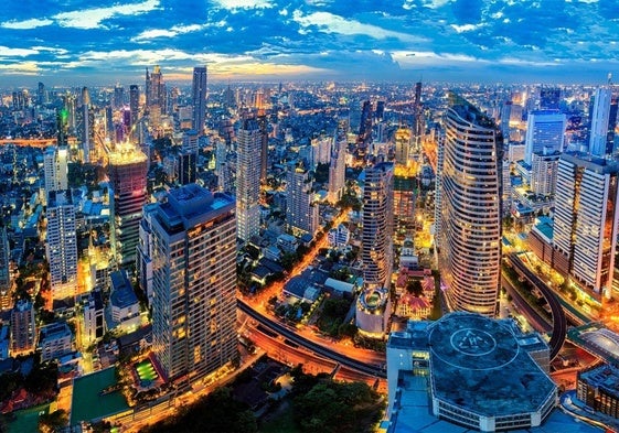 Vista aérea de Bangkok.