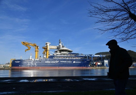 El 'Edda Goleo', último gran barco salido de Astilleros Balenciaga a principios del año pasado.