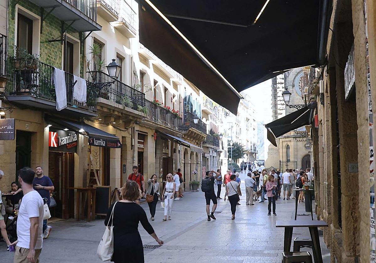 Vista de la calle 31 de Agosto de la Parte Vieja de Donostia