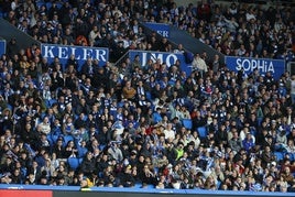 La afición de la Real, en el partido ante el Getafe.