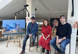 Carlos Mediavilla, Maialen Fidalgo y Josu Maroto en la presentación de este lunes.