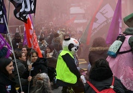 Manifestación en Eibar de trabajadores de haurreskolas.