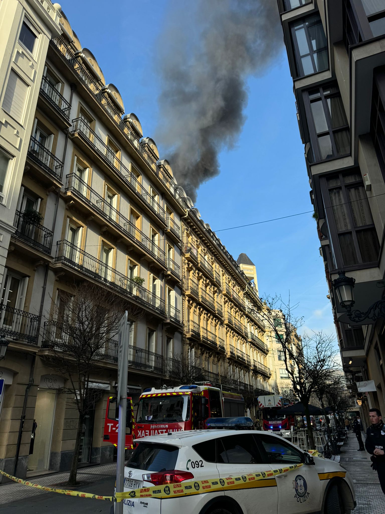 Incendio en el Centro de San Sebastián