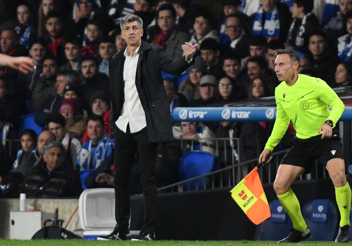 Imanol Alguacil, durante el encuentro ante Osasuna.