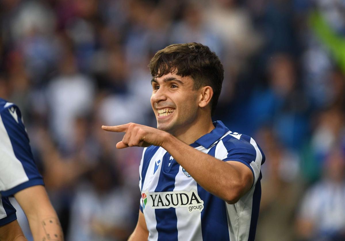 Pablo Marín, jugador de la Real Sociedad, en el choque ante el Anderlecht.