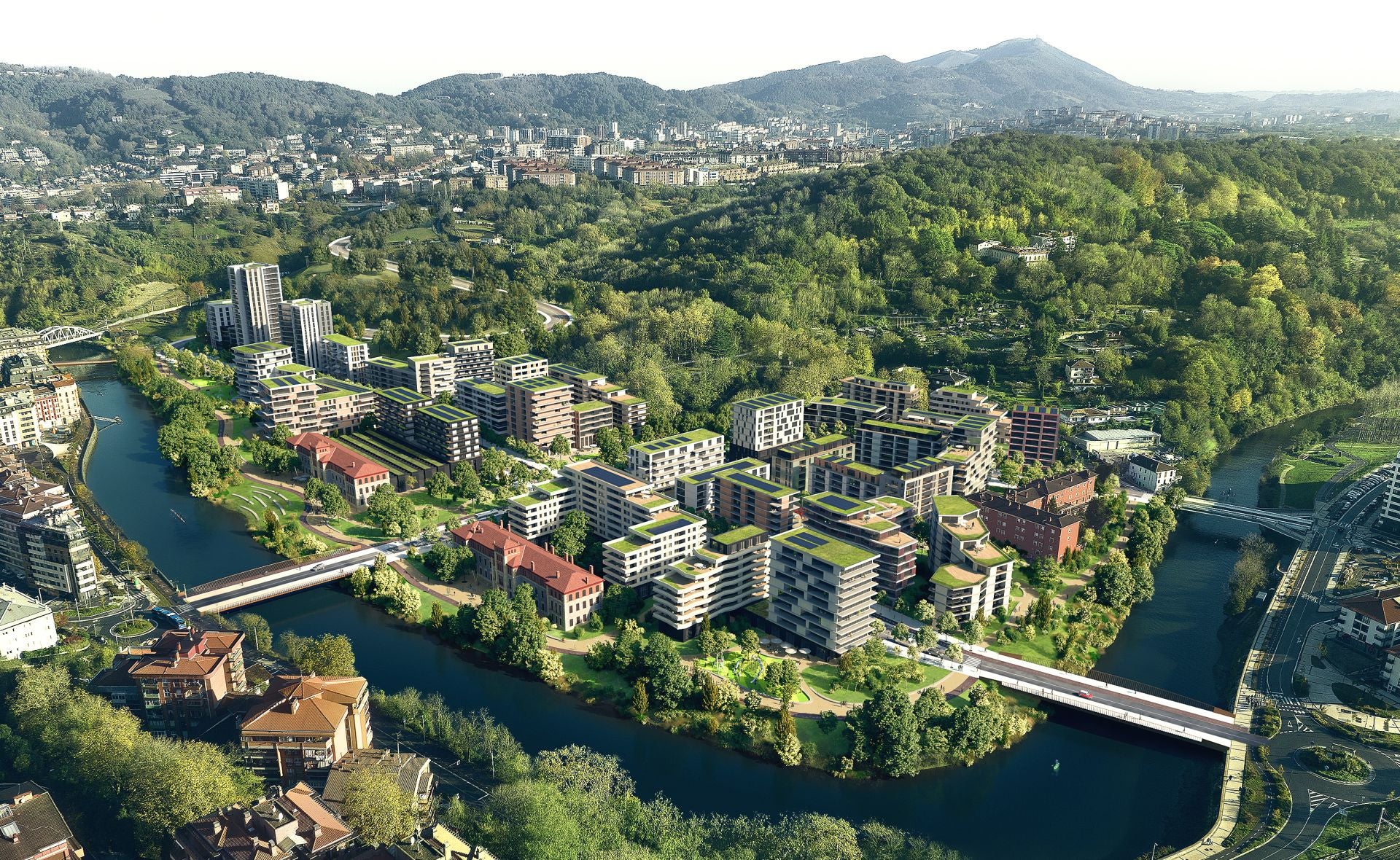 Fotomontaje de cómo podría quedar el nuevo barrio que se levantará en lugar de los Cuarteles de Loiola.