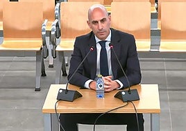 Luis Rubiales, durante su declaración en la Audencia Nacional