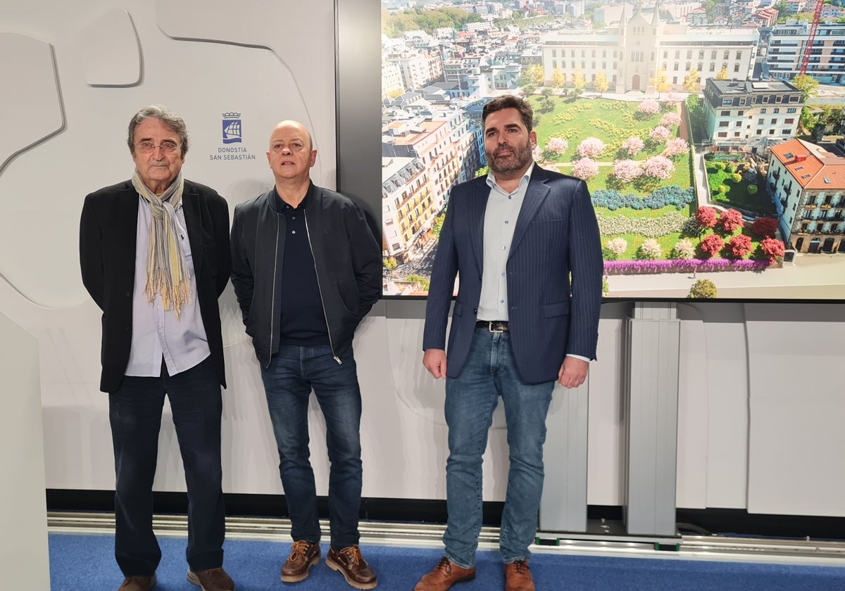 Jorge Letamendia, Odon Elorza y Víctor Lasa, ayer en la rueda de prensa.