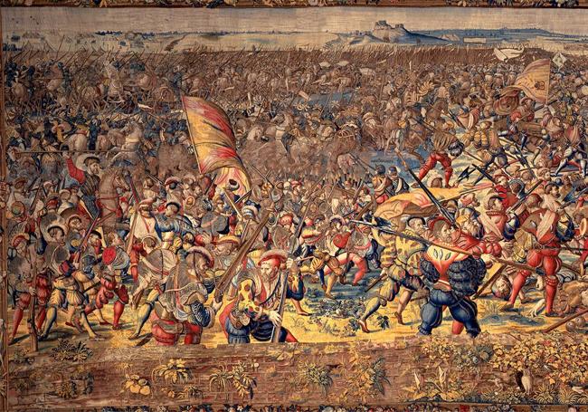 La batalla de Pavía. Tapiz basado en una pintura de Bernard van Orley (hacia 1528).
