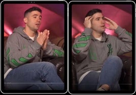 Jesús Areso durante dos momentos de la entrevista.