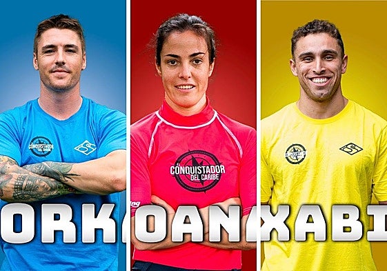 Gorka Ibarguren, Xabi Osa y la exfutbolista Joana Flaviano.