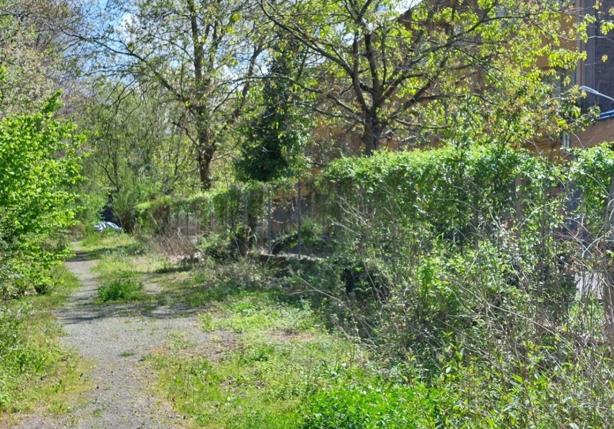 Trasera del Instituto Plaiaundi por donde el futuro paseo hasta Hondarribia conectará con el tramo recientemente inaugurado.