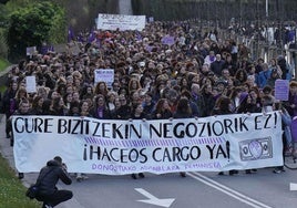 Manifestación del 8-M del pasado año en Donostia