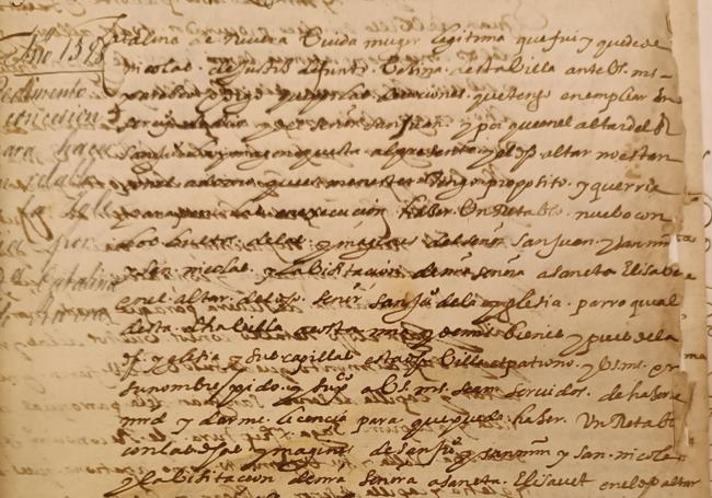 Fragmento de la solicitud de Catalina de Ribera.
