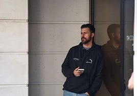 Hugo Silva, en el hotel de concentración del Real Madrid en San Sebastián antes de su partido contra la Real Sociedad.