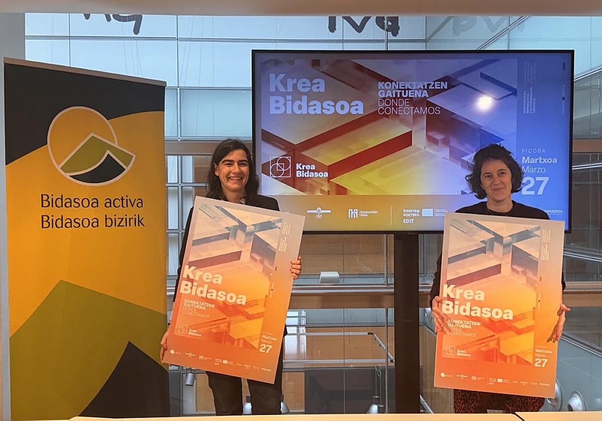 Nuria Alzaga y Estitxu Urtizberea presentaron en Ficoba la imagen de Krea para su edición de 2025.