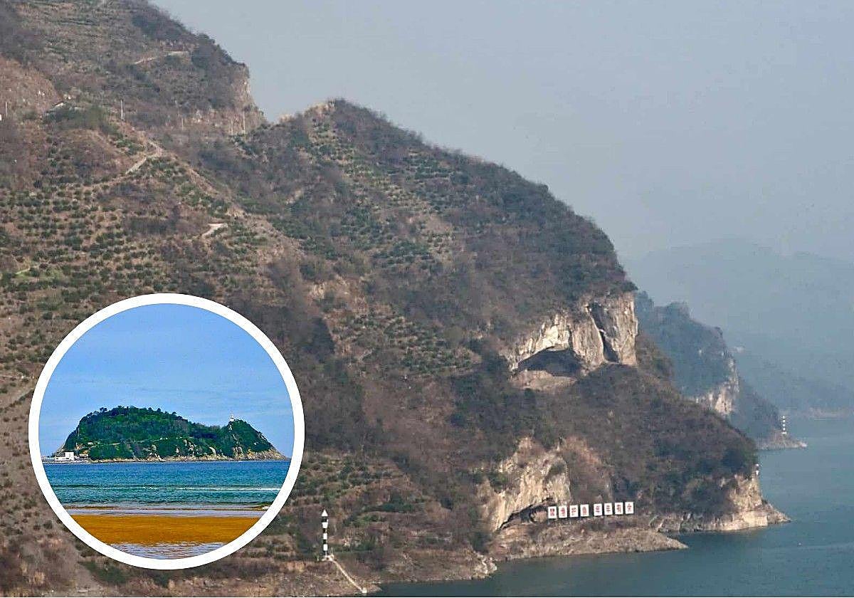 'El ratón de Getaria' junto a la imagen viral de la montaña con forma de perro.