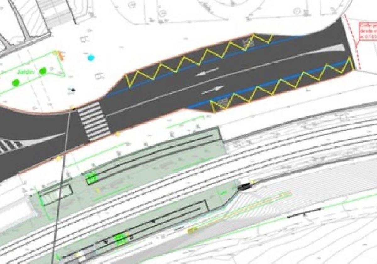 Los autobuses y demás vehículos no podrán acceder a la zona señalada en el plano  de la iagen.