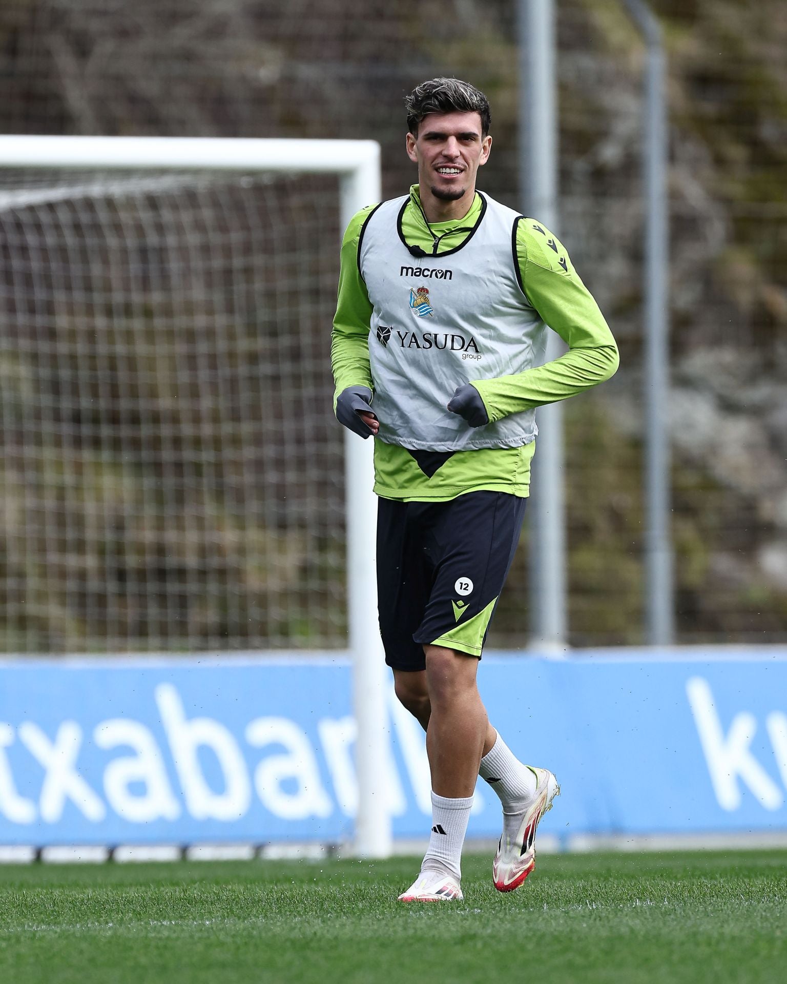 Javi López, durante un entrenamiento en Zubieta