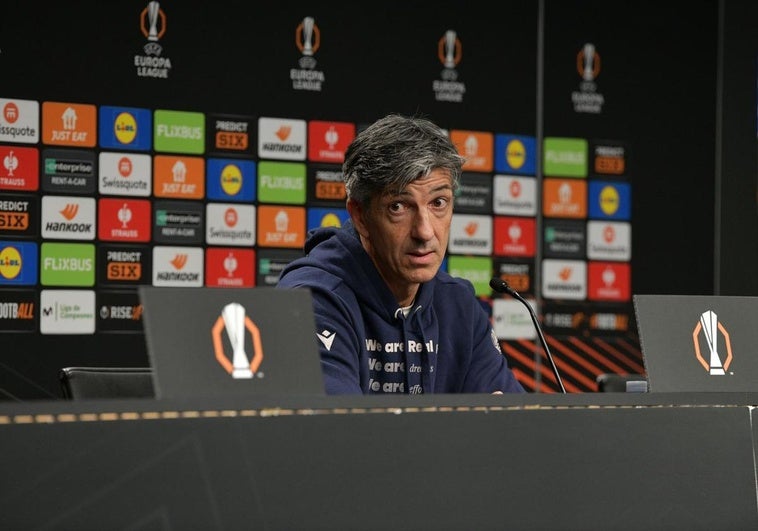 Imanol Alguacil, durante la rueda de prensa