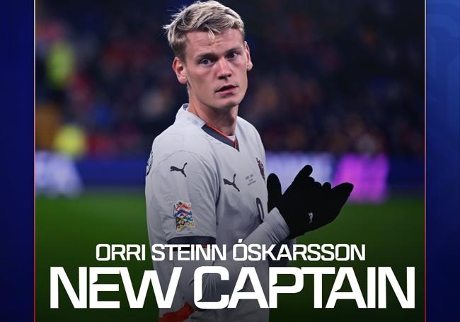 La imagen del anuncio de Óskarsson como nuevo capitán de Islandia.