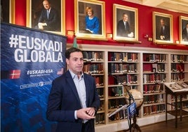 El lehendakari, Imanol Pradales, durante su viaje en EE UU.