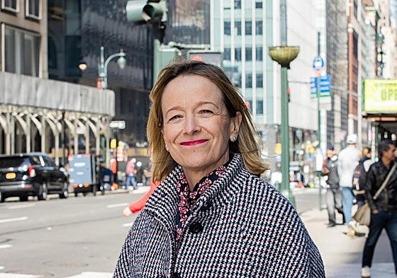 Eider Mendoza, ayer tarde en las calles de Nueva York.