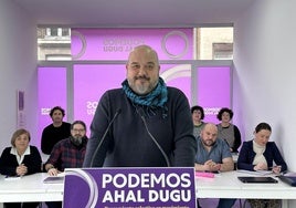 Richar Vaquero, líder de Podemos Euskadi, este sábado.