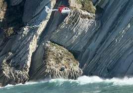 Rescate este domingo en el flysch de Zumaia.