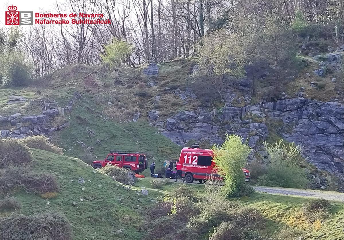 Herido un excursionista guipuzcoano de 77 años en Goizueta tras caer por un terraplén de 20 metros