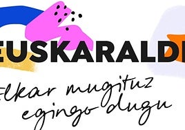 La imagen de marca de la cuarta ediciòn con su lema 'Elkar mugituz egingo dugu'