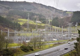 Vista de la subestación eléctrica de Arkale, en Oiartzun.