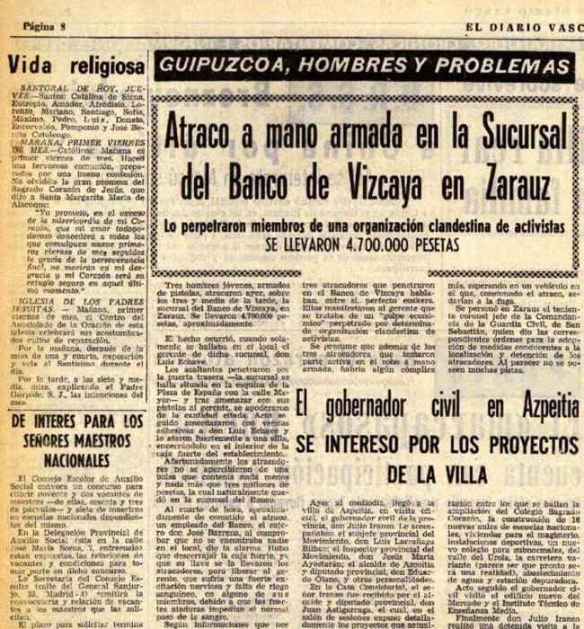 Noticia completa publicada el 30 de abril de 1970 en DV.