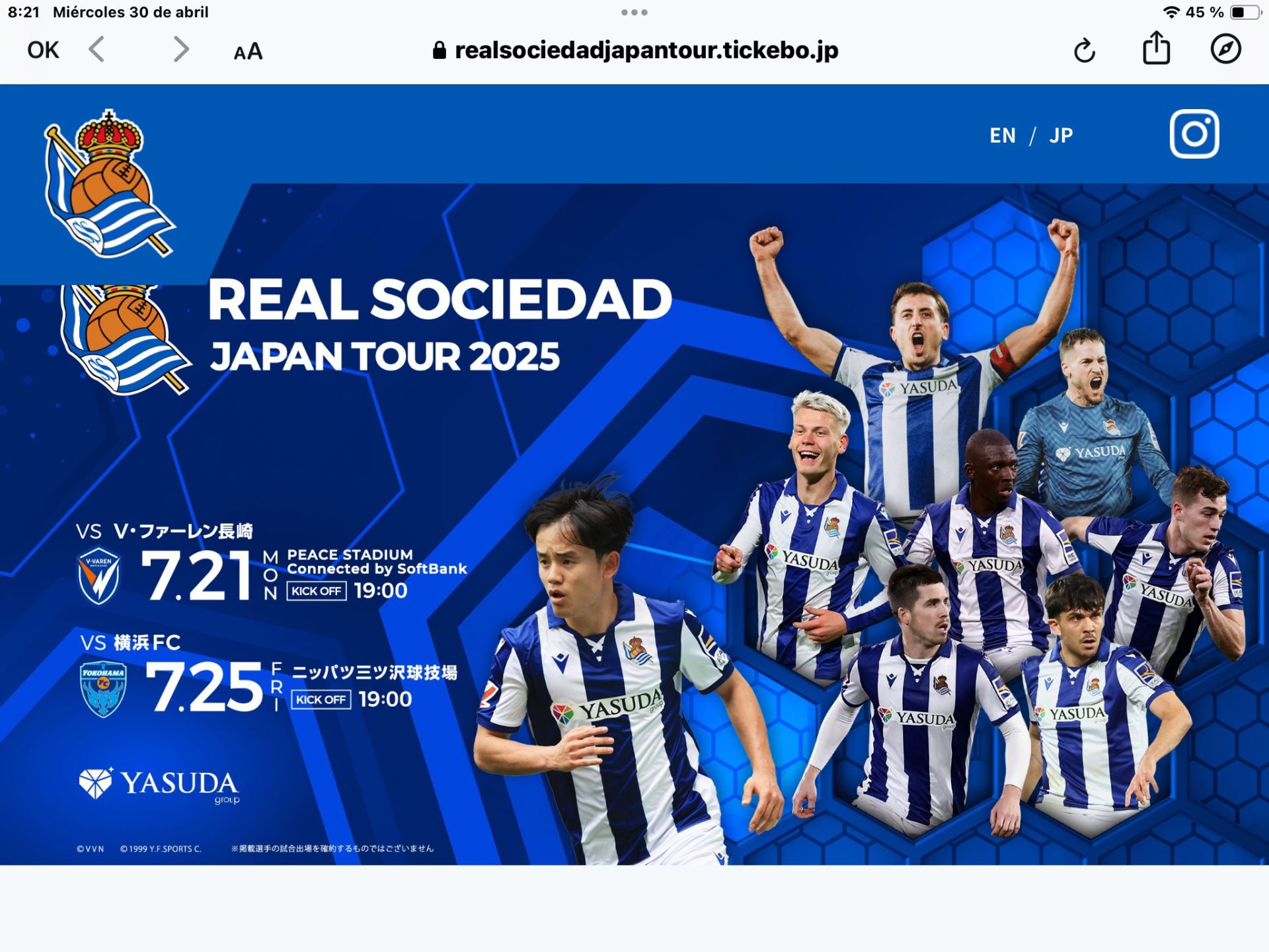 La Real hará una gira por Japón a finales de julio
