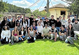 Los estudiantes que recorrían distintos puntos de Navarra esta semana.